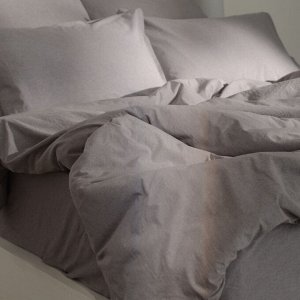 Простыня 1.5 спальная SL Home «Деним», 160x245 см, серая, жатый хлопок