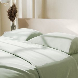 Постельное бельё LoveLife дуэт "Green tea" 150х215 см-2 шт, 225х240 см, 50х70±3 см-2 шт, микрофибра 85 гр