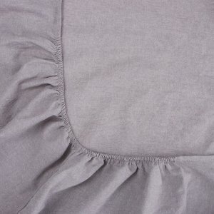 Простыня на резинке SL Home "Деним" 160*200+30 см, цв.серый, 100% жатый хлопок