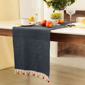 Дорожка на стол Этель Home collection 40*146 см, серая, 100% лён