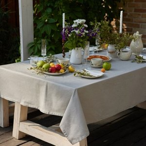 Скатерть Этель Kitchen 146х180 см, цв. светло-серый, 100% хл, саржа 250 г/м2