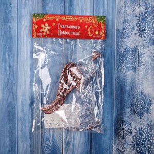 Ёлочная игрушка «Зимнее волшебство. Ангел с трубой блеск», 13.5x8.5 см, прозрачно-розовый
