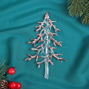 Ёлочная игрушка «Зимнее волшебство. Ёлочка блеск сияние», 15x9 см, прозрачно-розовый