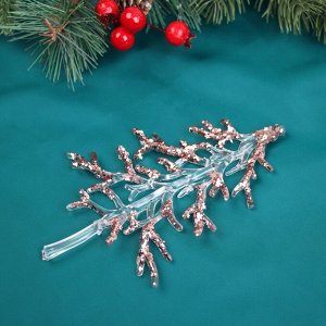 Ёлочная игрушка «Зимнее волшебство. Ёлочка блеск сияние», 15x9 см, прозрачно-розовый