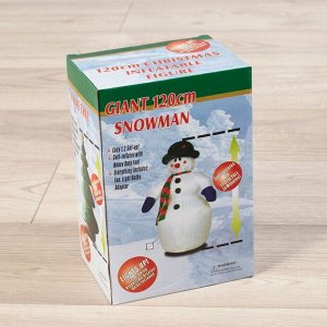 Надувная фигура новогодняя «Зимнее волшебство. Снеговик приветствует», светится, 120 см