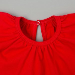 Комплект Крошка Я: Платье трусы "Red flowers", белый/красный, р. 24, рост 68-74 см