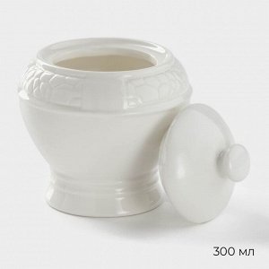 Набор сервировочный Magistro Rodos, 2 предмета: молочник 300 мл, сахарница 300 мл, фарфор, белый