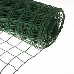 Сетка садовая, 1x20 м, ячейка квадрат 83x83 мм, пластиковая, зелёная, Greengo, в рулоне
