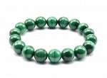 Браслет из натурального камня малахит шарик 11мм, 17см