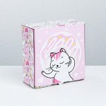 Коробка?пенал «Милые котики», 15 ? 15 ? 7 см
