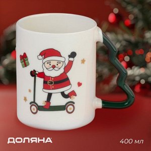 Кружка новогодняя Доляна «Веселый дедушка», 400 мл, 12.5x8.5x10.7 см