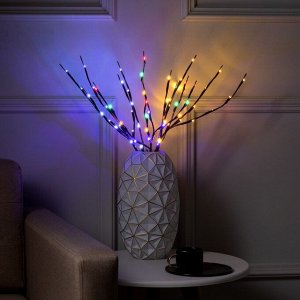 Светодиодная ветка 70 см, 20 LED, коричневая, батарейки AAх2 (не в комплекте), свечение белое