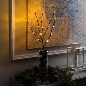 Luazon Lighting Светодиодная ветка 70 см, 20 LED, коричневая, батарейки AAх2 (не в комплекте), свечение тёплое белое