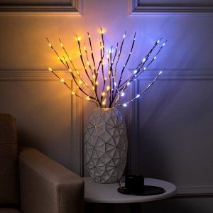 Светодиодная ветка 70 см, 20 LED, золотистая, батарейки AAх2 (не в комплекте), свечение тёплое белое