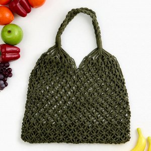 Сумка-авоська хозяйственная, клетка 3.5 см, зелёная