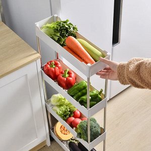 Этажерка узкая,4 яруса, цвет белый, HP95-859KB