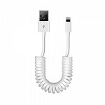 Дата-кабель Smartbuy USB - 8-pin для Apple, спиральный, длина 1,0 м, белый (iK-512sp white)/500
