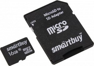 Micro SDHC карта памяти 16GB Сlass 10 (с адаптером SD)LE