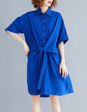 Свободное платье, синий
