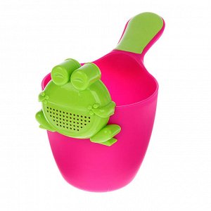 Ковш  для купания детский с лейкой-насадкой «Лягушонок», 0,65 л, цвет МИКС