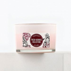 Свеча ароматическая в стекле «Fresh» аромасвеча с натуральными камнями: ягоды, 6,8 х 5 см.