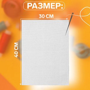 Канва для вышивания №11, 30 x 40 см, цвет белый
