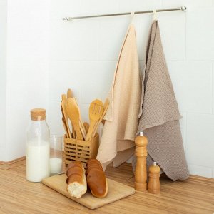 Полотенце SL HOME Linen, бежевое, 38x65 см, лён 29%, хлопок 71%, плотность 215 г/м²