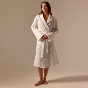 Халат вафельный женский SL HOME: Basic "Блан де Блан", 100% хлопок, 300 г/м2