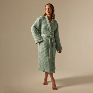 Халат вафельный женский S HOME: Boho "Аззура", 100% хлопок, 280 г/м2