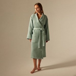 Халат вафельный женский S HOME: Boho "Аззура", 100% хлопок, 280 г/м2