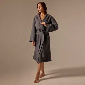 Халат вафельный женский SL HOME: Waffle "Гри Сандре", размер S, 100% хлопок, 320 г/м2