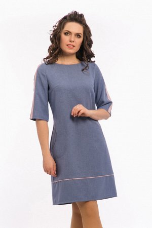 Платье, П-511/3  голубой/пудровый
