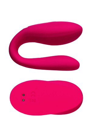 Вибратор для пар eroTEQ by TOYFA Prawno с пультом ДУ, силикон, розовый, 18 см