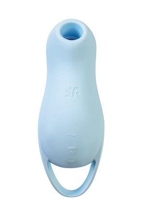 Вакуум-волновой стимулятор клитора с вибрацией Satisfyer Pocket Pro 1, силикон, голубой, 13,9 см