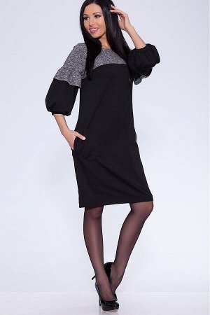 #11683 Платье Черный/серый