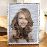 Фоторамка  30*40 (рамка для фото), пластик+стекло, цвет белый с золотой рамкой (077-1)
