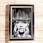 Фоторамка 10*15 (рамка для фото) пластик+стекло, цвет серый/черный металлик (BZ-WFR-357-8)
