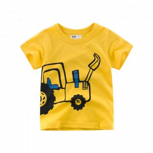 Детская футболка с принтом, цвет желтый