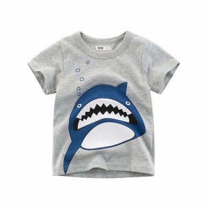 Серая футболка с акулой