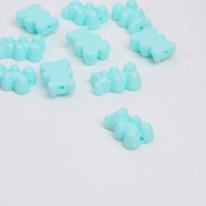 Бусины для творчества «Мишка мармеладный», 1.8x1.2x0.8 см, набор 10 шт., цвет мятный
