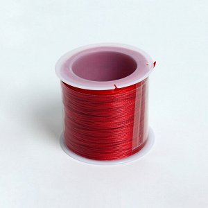Шнур вощеный из полиэстера d=0.5 мм, L=50 м, красный