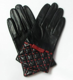 Кожаные женские перчатки с бабочкои и стеганными манжетами от MARKS&SPENCER