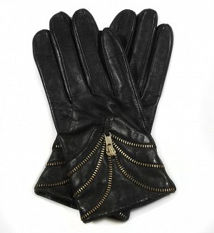 Кожаные женские перчатки украшенные молнией из коллекции Autograph компании MARKS&SPENCER