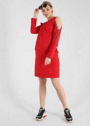 Платье "Гинза" для беременных; цвет: красный, размер 44-46