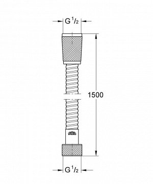 Grohe Душевой шланг металлический, мм