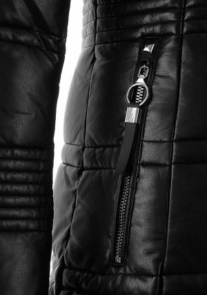 Зимнее пальто из PU-кожи TR-827