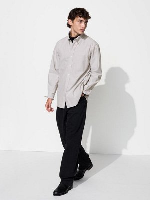 UNIQLO - однотонная рубашка оксфорд - 06 GRAY
