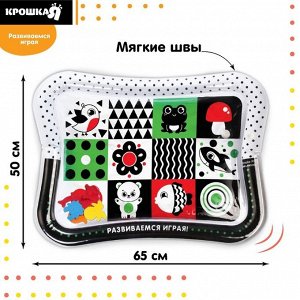 Акваковрик надувной развивающий для малышей «Гленн Доман», размер 65x50 см
