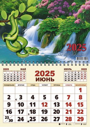 Календарь Одноблочный А3, 2025 г., "Змея у водопада", 66510