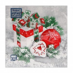 Салфетки бумажные Home Collection Classic «Новогодний натюрморт», 3 слоя, 33x33 см, 20 шт.